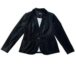 Talbots Classic Velvet Blazer Sz 4 Black $150 EUC Lined Pockets Holiday
